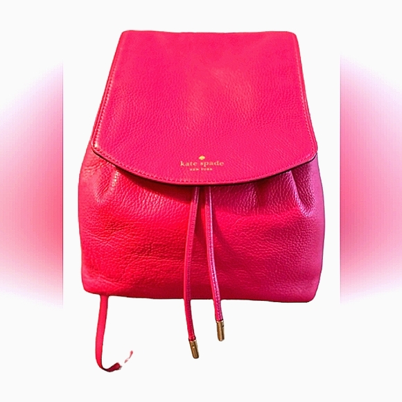 kate spade Handbags - 🎀BUNDLE HOLD 🎀KATE SPADE ♠️ HOT PINK  PEBBLED LEATHER BACKPACK EUC